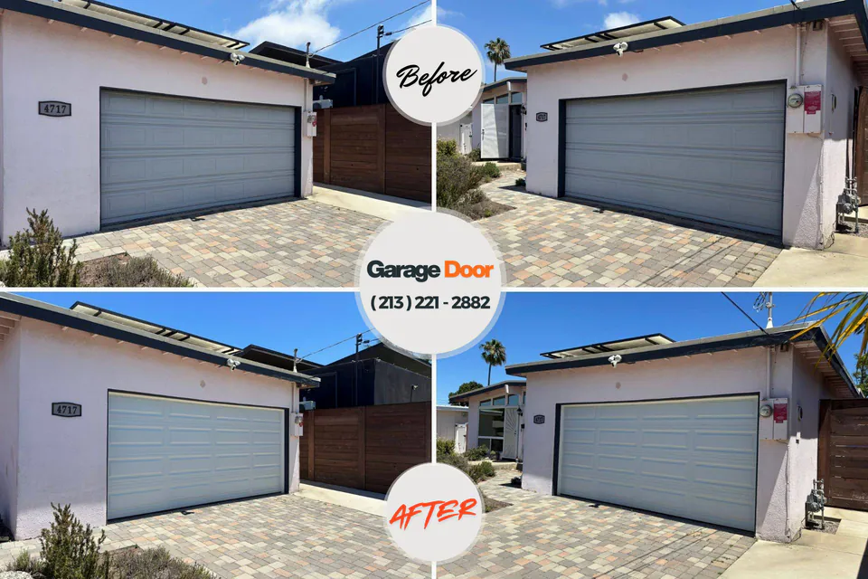 Before and after: garage door repair Pomona, KS